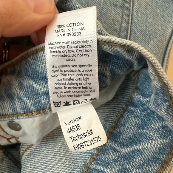 PacSun Light Blue Wide Leg Denim Pants - Picture 6 of 6